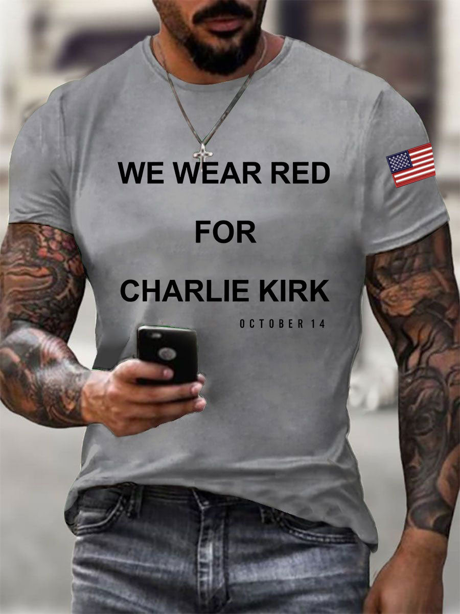 Men's We Wear Red For Charlie Kirk Short-sleeved T-shirt