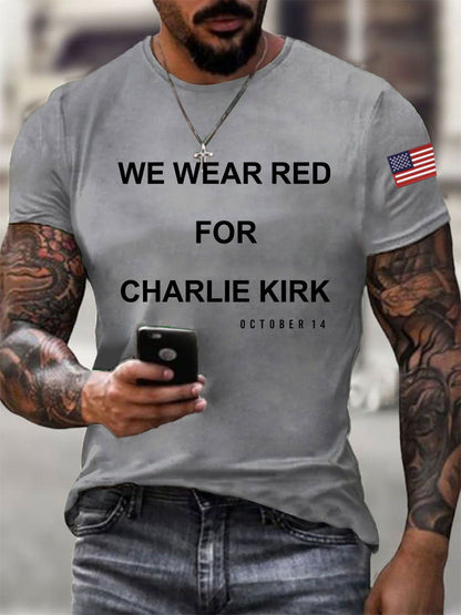 Men's We Wear Red For Charlie Kirk Short-sleeved T-shirt