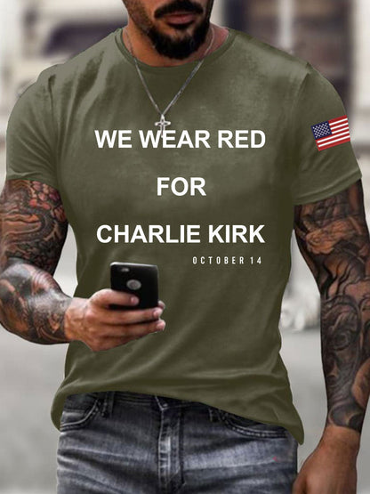 Men's We Wear Red For Charlie Kirk Short-sleeved T-shirt