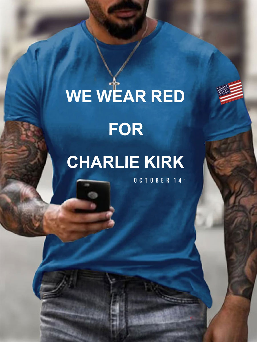 Men's We Wear Red For Charlie Kirk Short-sleeved T-shirt