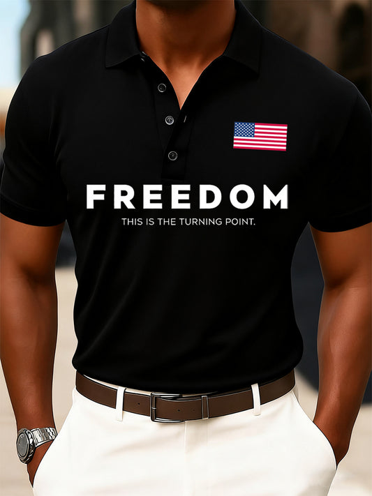 Men's Vintage Freedom American Casual Commemorative Polo Shirt