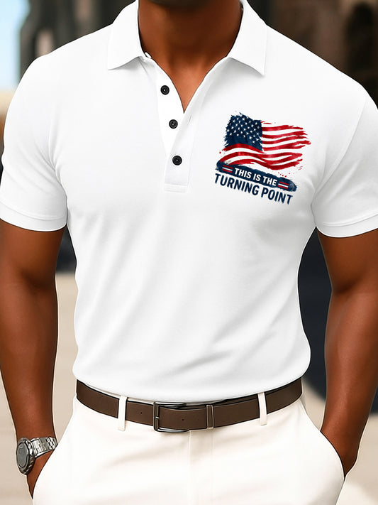 Men's Vintage Freedom American Casual Commemorative Polo Shirt