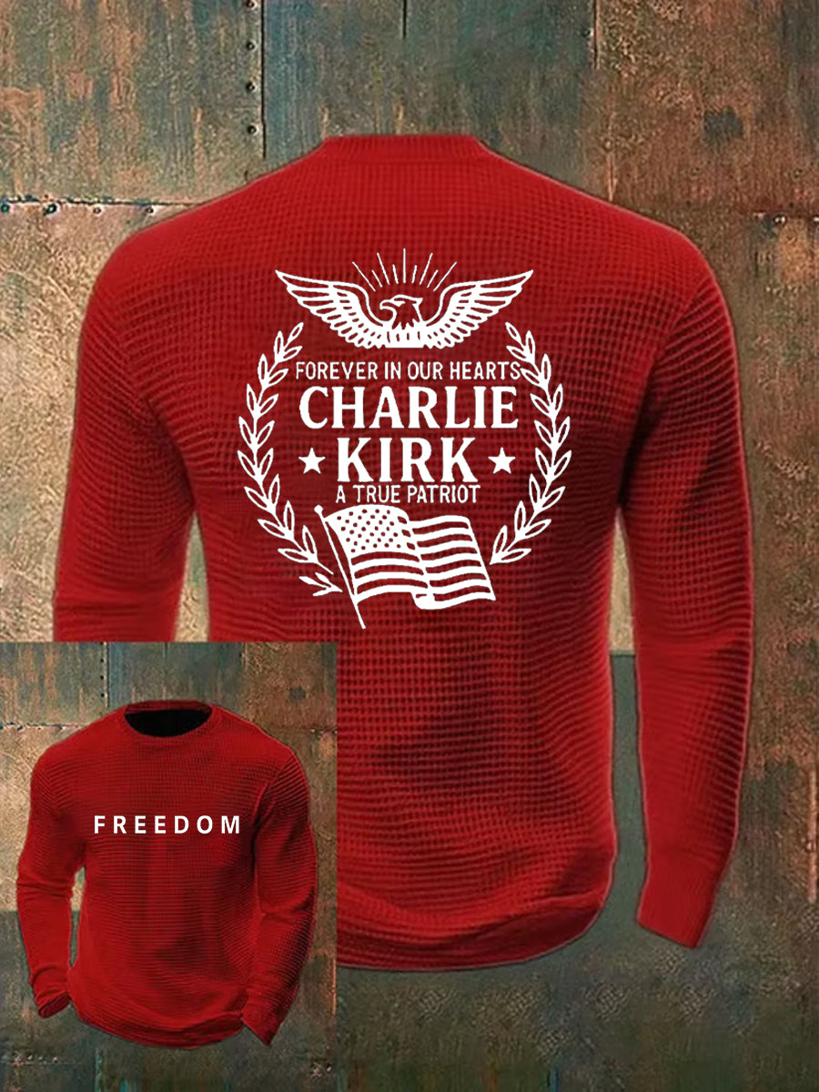 Men's Freedom Is Not Free R.I.P Charlie Kirk Waffle Long Sleeve T-Shirt