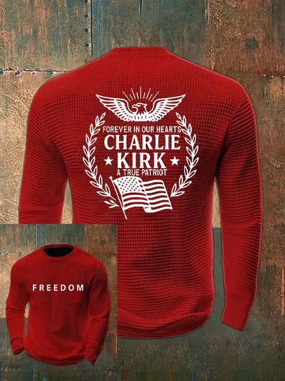 Men's Freedom Is Not Free R.I.P Charlie Kirk Waffle Long Sleeve T-Shirt