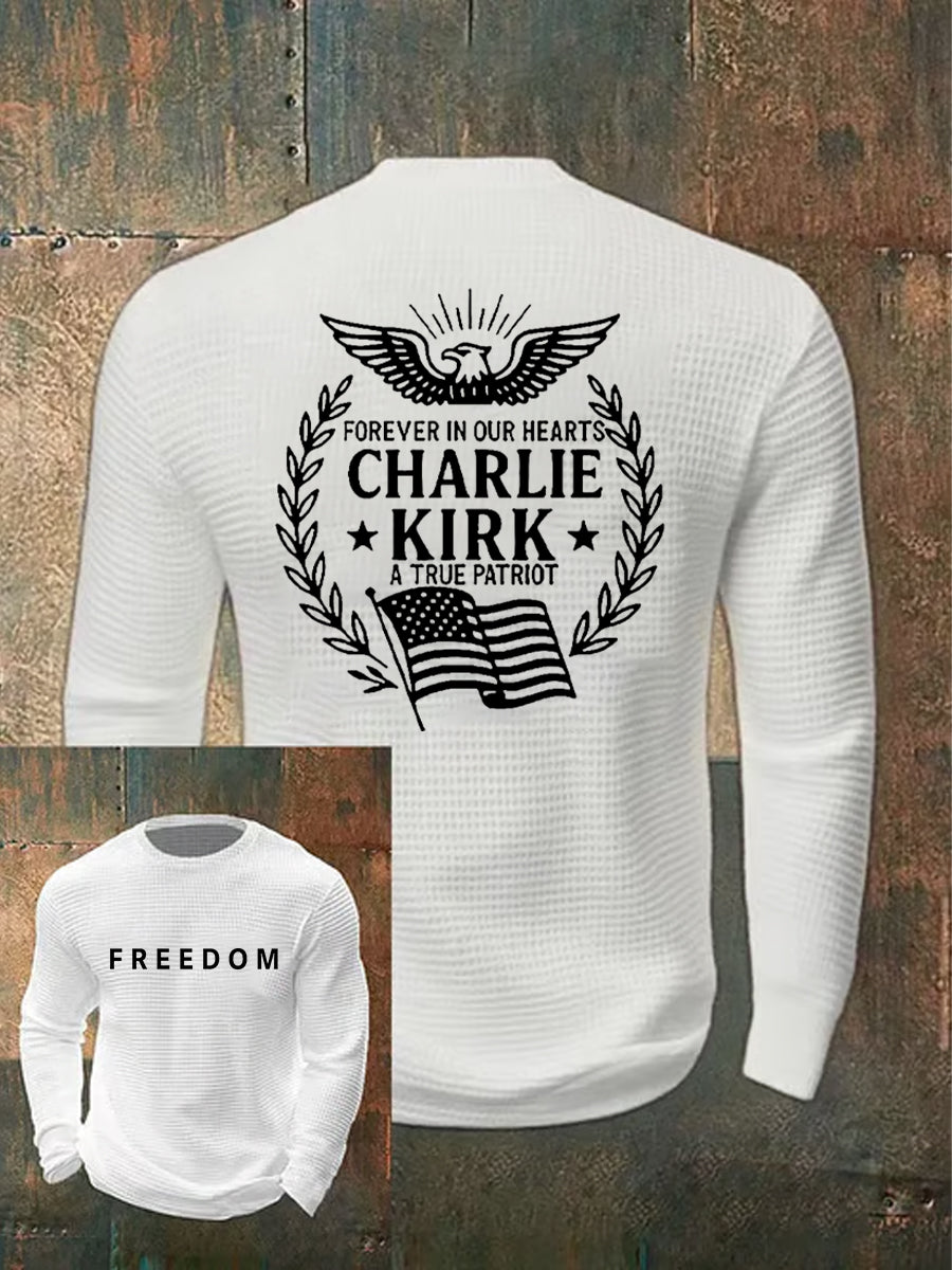 Men's Freedom Is Not Free R.I.P Charlie Kirk Waffle Long Sleeve T-Shirt