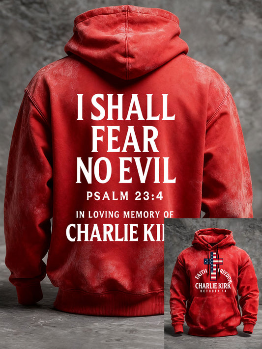 Men's Faith Freedom Charlie Kirk Oversized Drop-Shoulder Hoodie With Pockets