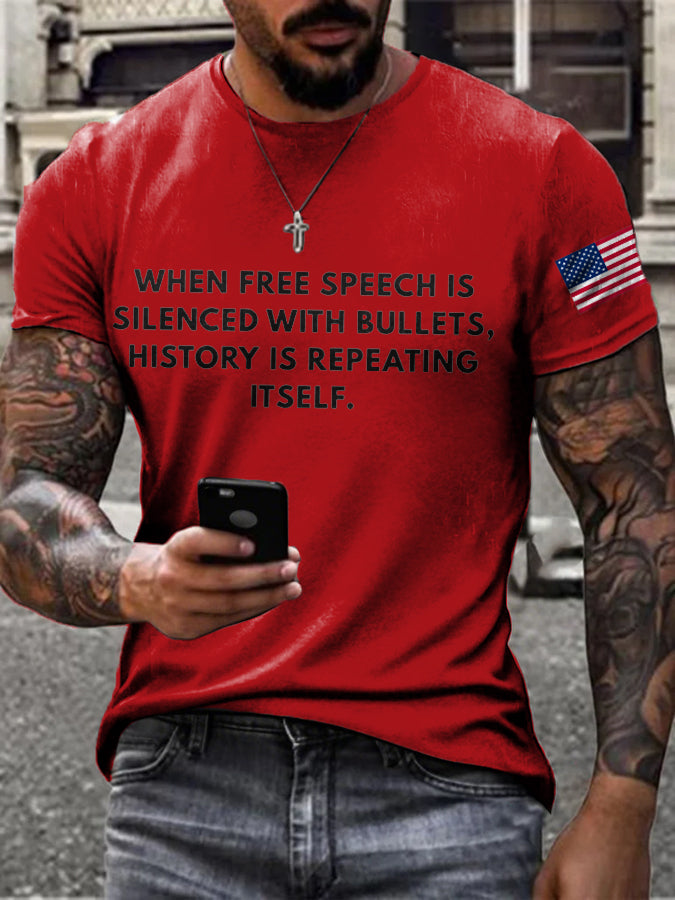 Men's Freedom True Patriot Printed T-shirt
