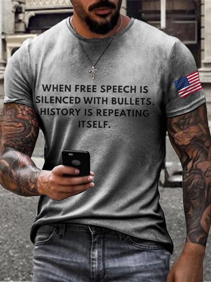 Men's Freedom True Patriot Printed T-shirt