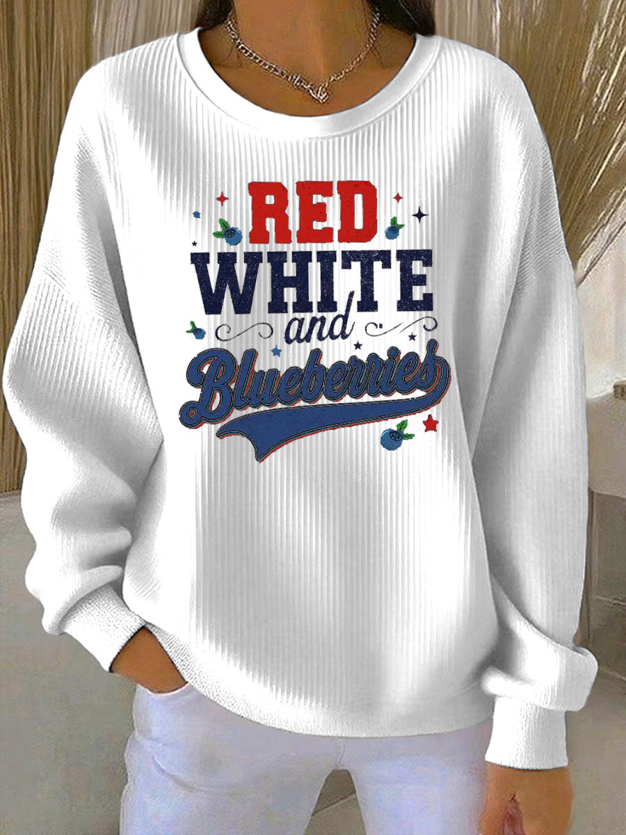Women's Red White And Blueberries Printed Tops