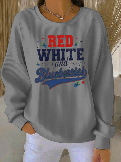 Women's Red White And Blueberries Printed Tops