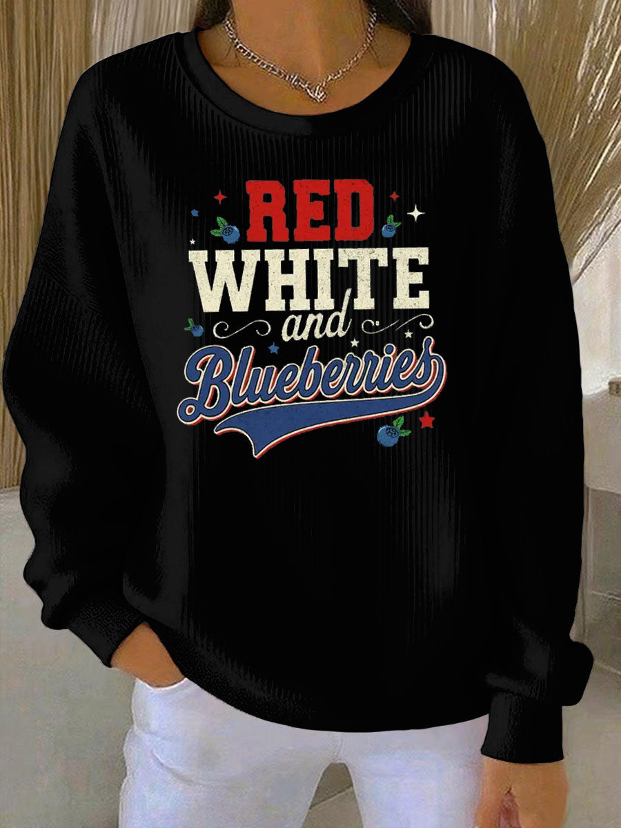 Women's Red White And Blueberries Printed Tops