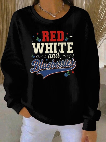 Women's Red White And Blueberries Printed Tops