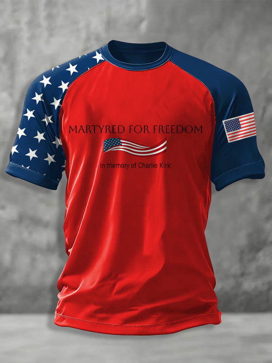 Men's Patriotic Charlie Kirk Memorial Shirt