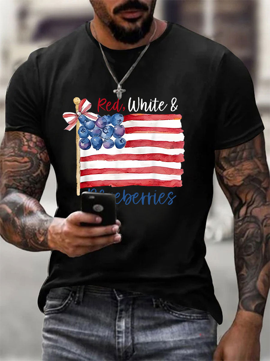 Men's Red White & Blueberries Casual T-Shirt