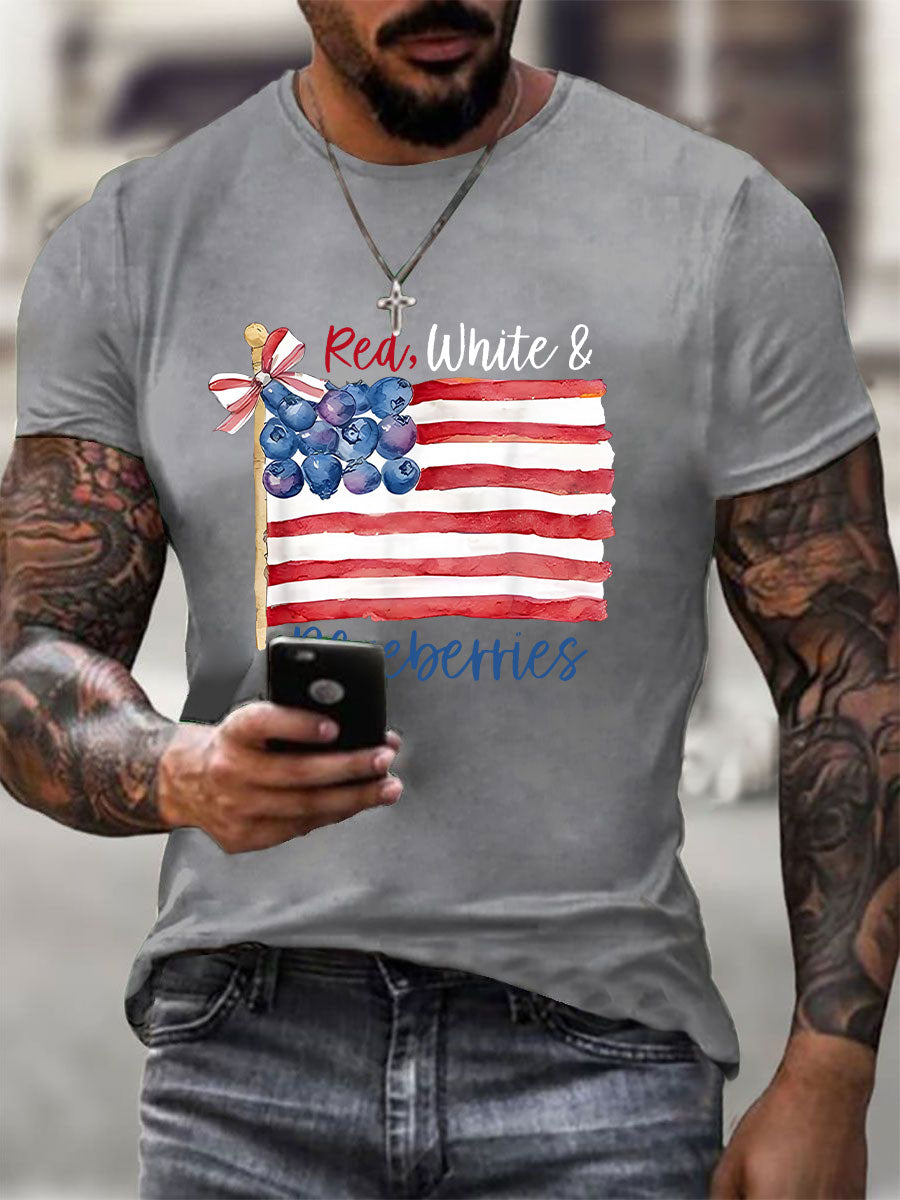 Men's Red White & Blueberries Casual T-Shirt