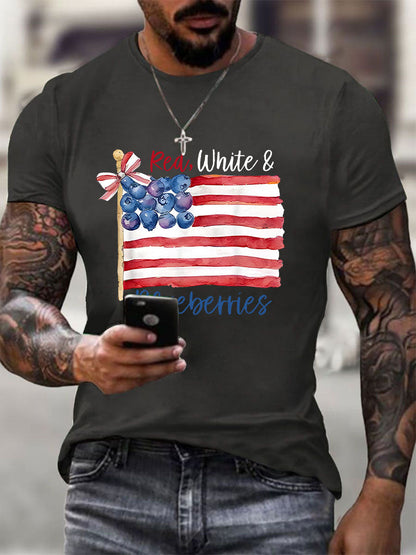 Men's Red White & Blueberries Casual T-Shirt