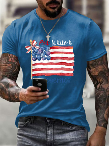 Men's Red White & Blueberries Casual T-Shirt
