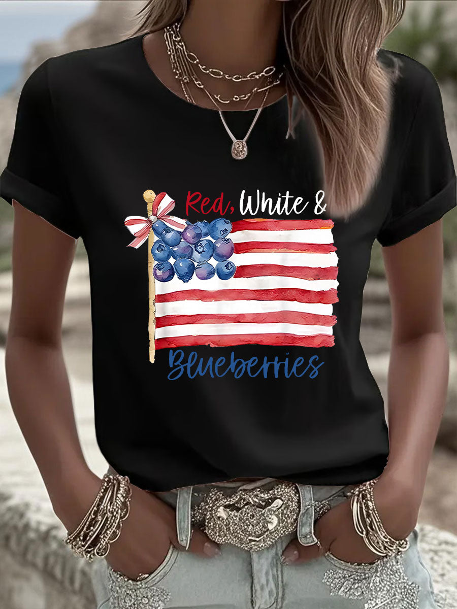 Women's Red, White & Blueberries Casual T-Shirt
