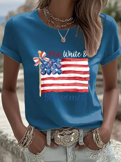 Women's Red, White & Blueberries Casual T-Shirt