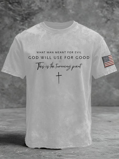 Men's What Man Meant For Evil God Will Use For Good Short Sleeves T-shirt