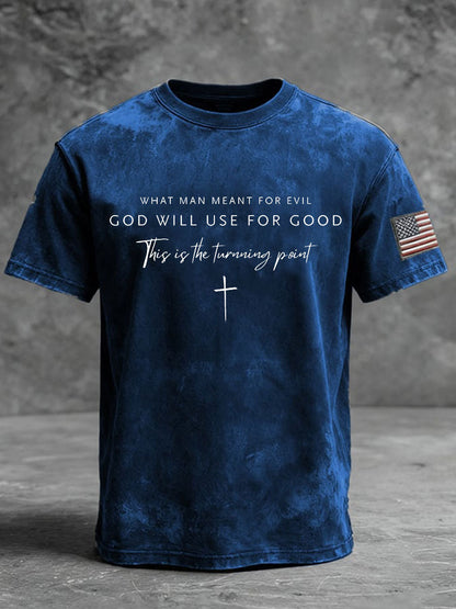 Men's What Man Meant For Evil God Will Use For Good Short Sleeves T-shirt