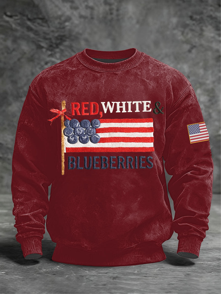 Men's ‘Red White & Blueberries'  Crew Neck Sweatshirt