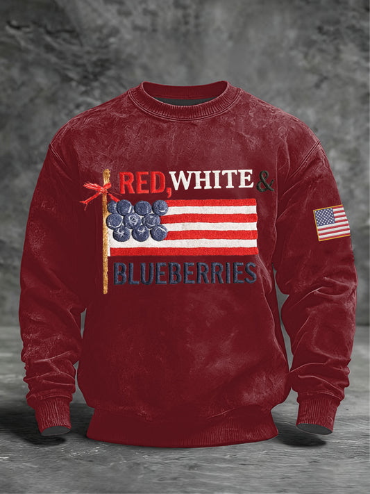 Men's ‘Red White & Blueberries'  Crew Neck Sweatshirt