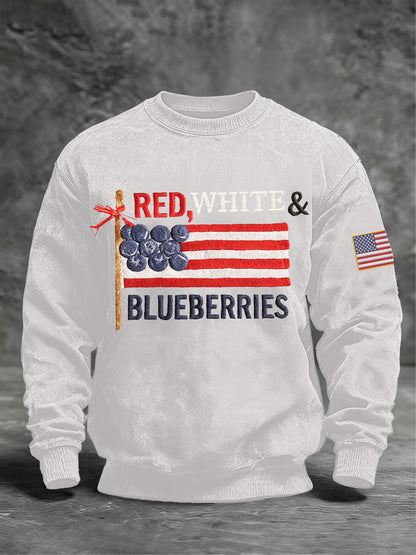 Men's ‘Red White & Blueberries'  Crew Neck Sweatshirt