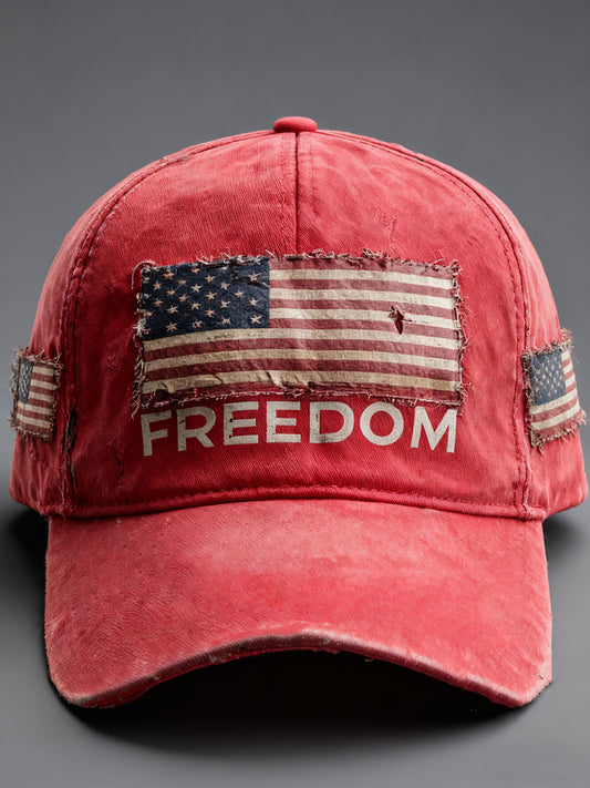 Freedom print casual unisex hat