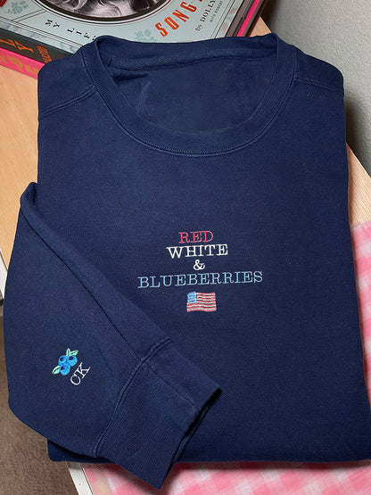 Women's Red White & Blueberries casual sweatshirt