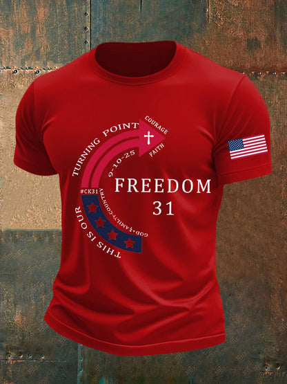 Men's This Is Our God Family Country Freedom 31 Printed T-shirt