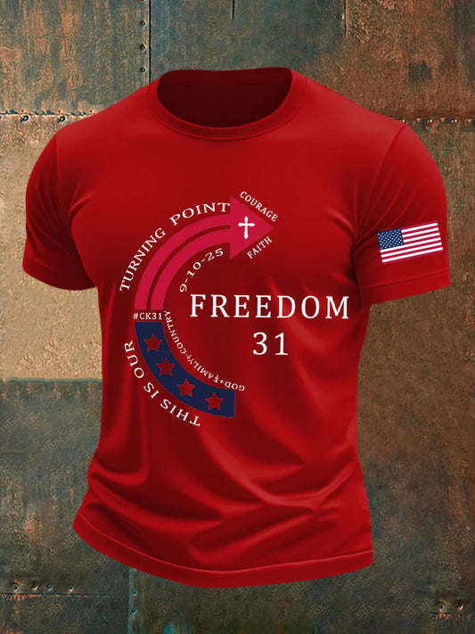 Men's This Is Our God Family Country Freedom 31 Printed T-shirt