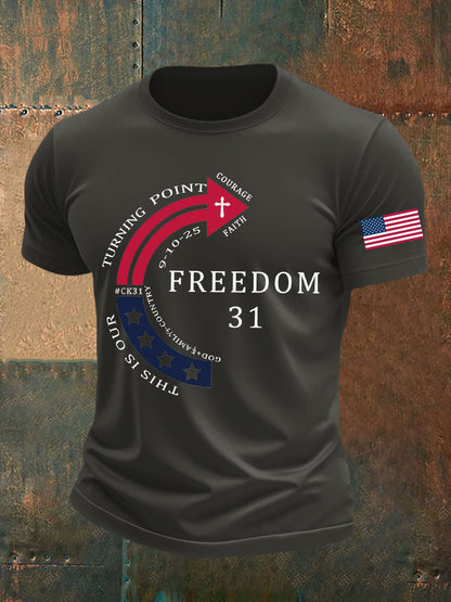 Men's This Is Our God Family Country Freedom 31 Printed T-shirt