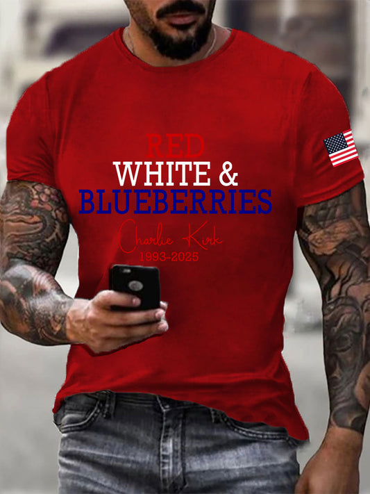 Men's Red White & Blueberries Casual T-Shirt