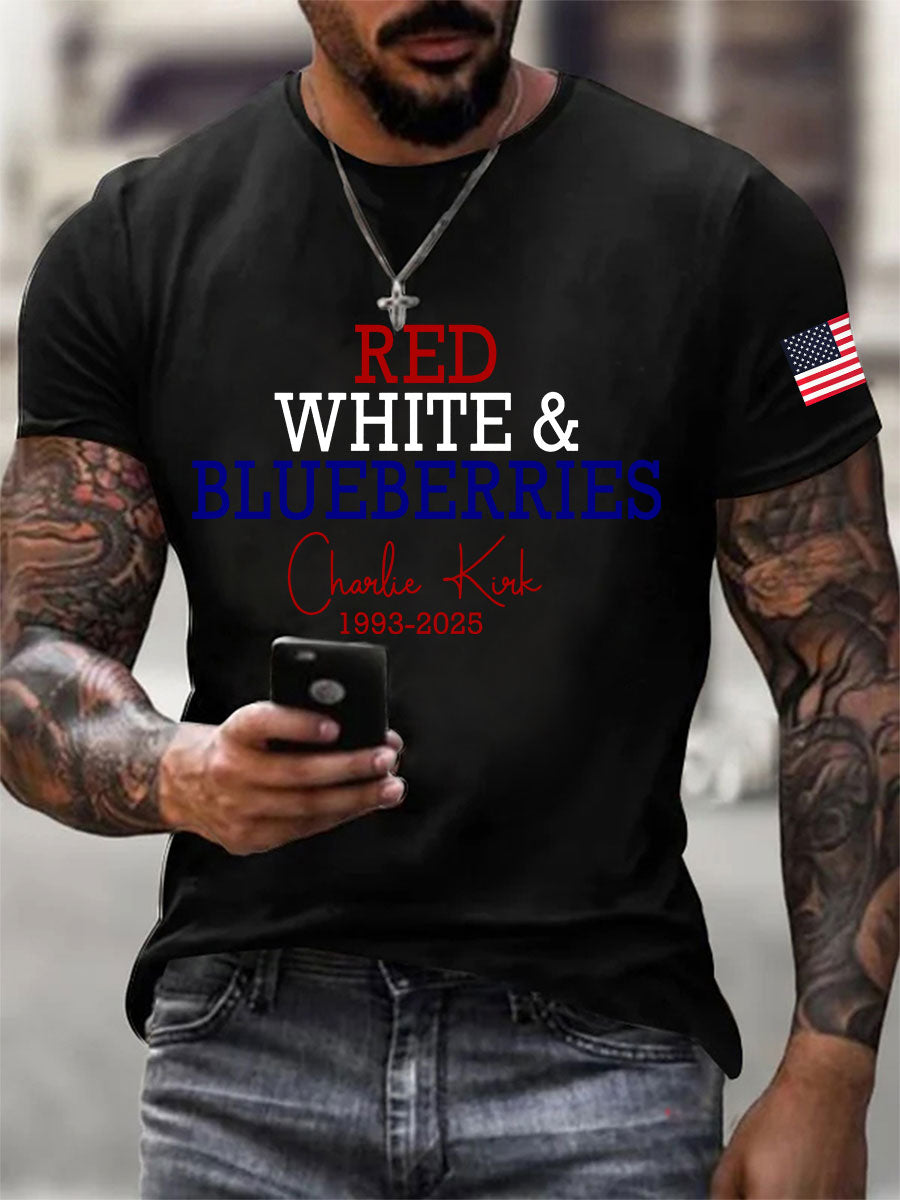 Men's Red White & Blueberries Casual T-Shirt