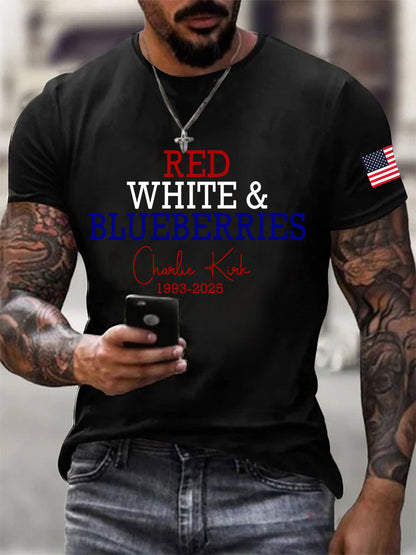 Men's Red White & Blueberries Casual T-Shirt