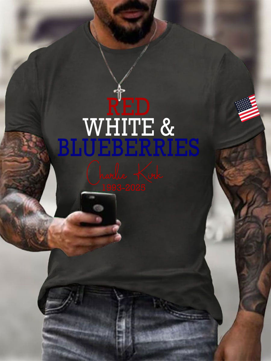 Men's Red White & Blueberries Casual T-Shirt