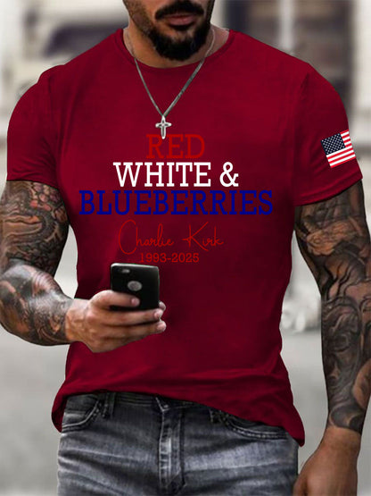 Men's Red White & Blueberries Casual T-Shirt