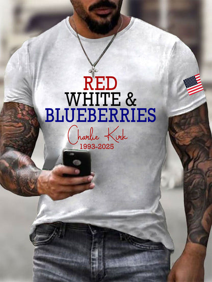Men's Red White & Blueberries Casual T-Shirt