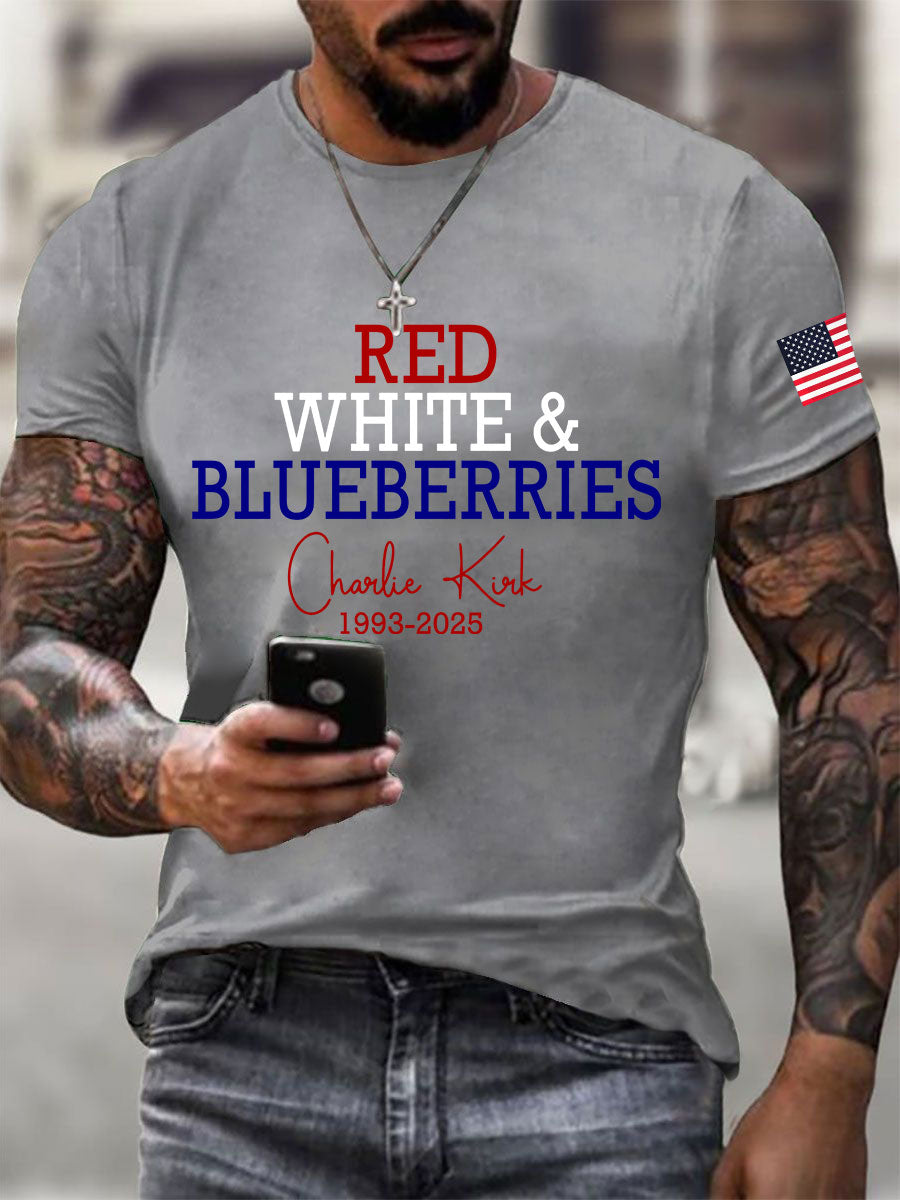 Men's Red White & Blueberries Casual T-Shirt