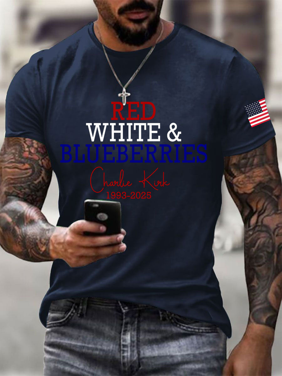 Men's Red White & Blueberries Casual T-Shirt