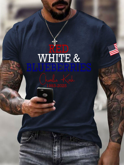 Men's Red White & Blueberries Casual T-Shirt