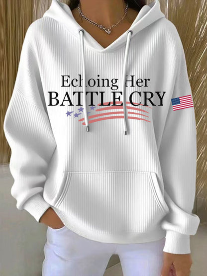 Women's Echoing Her Battle Cry Printed Hoodie