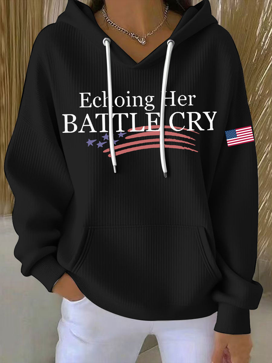Women's Echoing Her Battle Cry Printed Hoodie