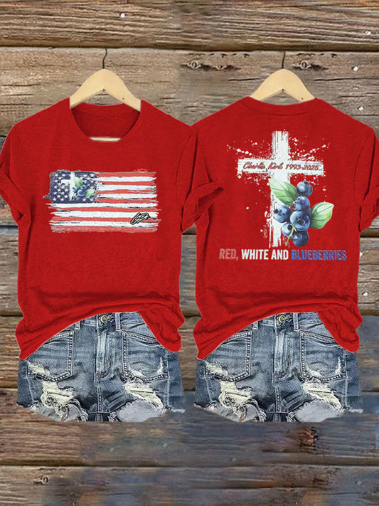 Women's Red White & Blueberries Casual T-Shirt
