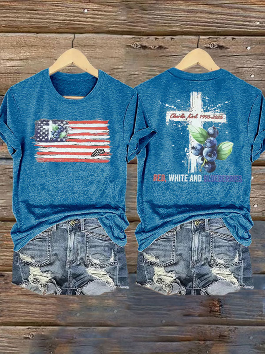 Women's Red White & Blueberries Casual T-Shirt