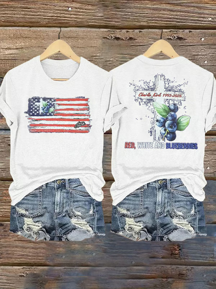 Women's Red White & Blueberries Casual T-Shirt