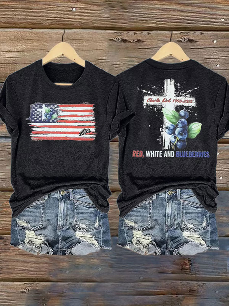 Women's Red White & Blueberries Casual T-Shirt