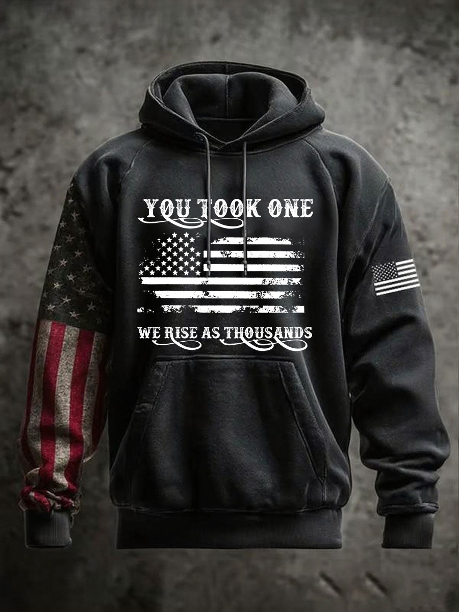 Men's You Took One We Rise As Thousands Oversized Drop-Shoulder Hoodie With Pockets