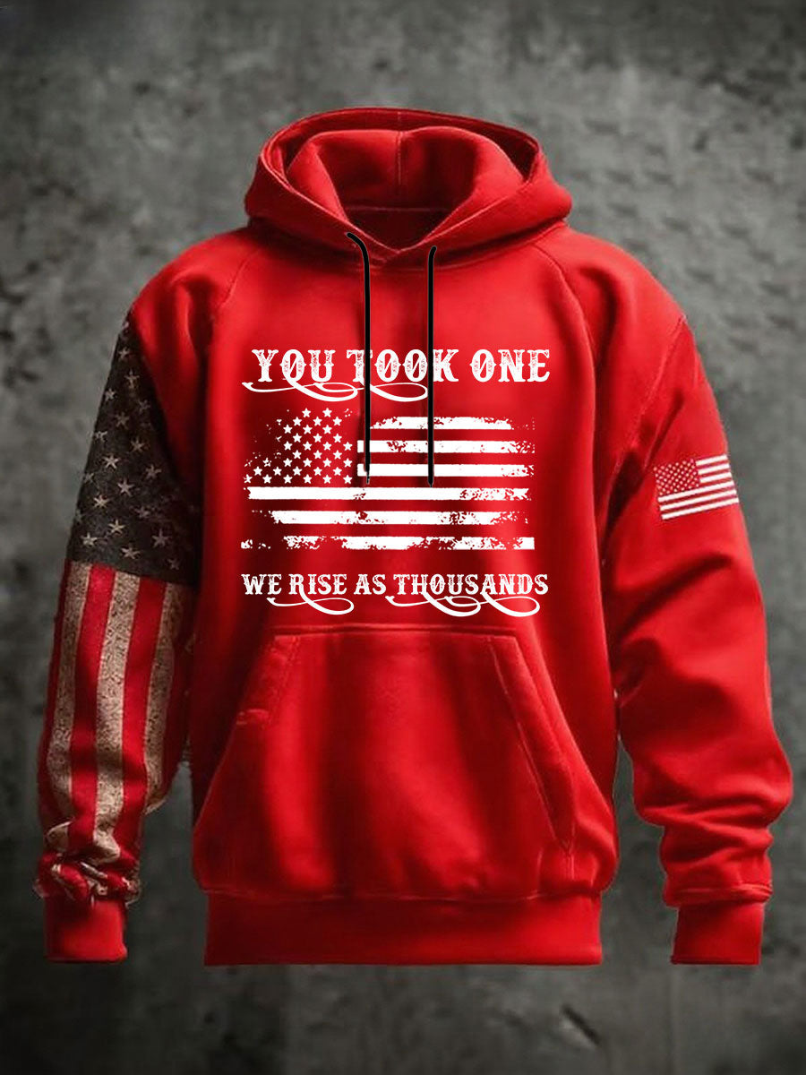 Men's You Took One We Rise As Thousands Oversized Drop-Shoulder Hoodie With Pockets